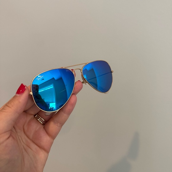 Ray-Ban Aviator Flash Lenses Sunglasses - BLUE - Picture 11 of 12